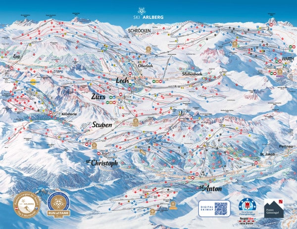 St Anton am Arlberg Ski Resort Piste Map