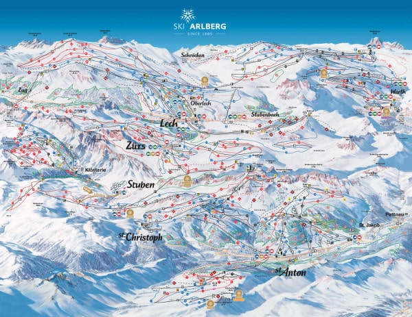 St Anton am Arlberg Ski Resort Piste Map
