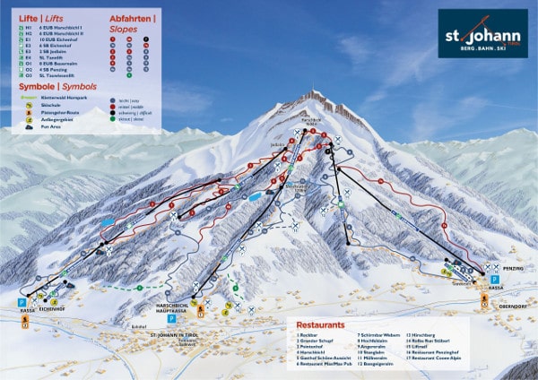 St Johann Ski Resort Piste Map