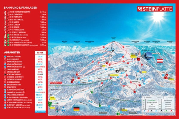 Steinplatte Waidring Ski Resort Piste Map