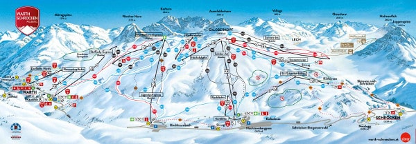 Warth Schroecken Ski Resort Piste Map