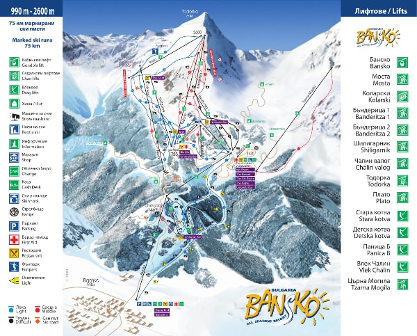 Bansko Ski Resort Piste Map