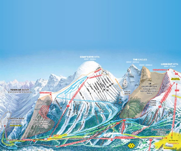 Banff Goats Eye Piste Ski Map