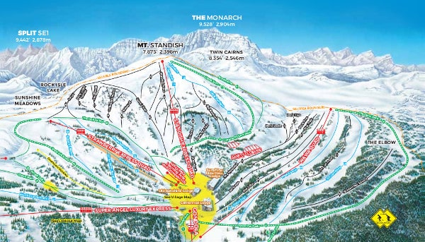 Banff Mount Standish Piste Map