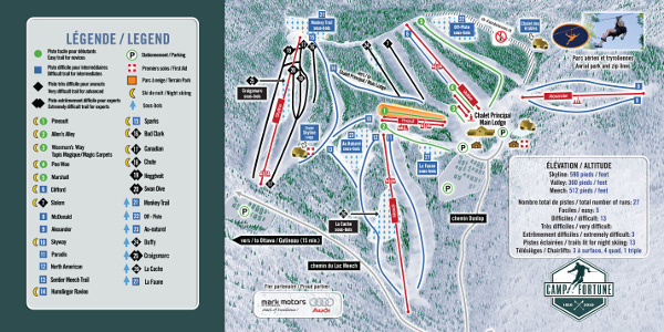 Camp Fortune Ski Resort Ski Trail Map