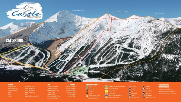 Castle Mountain Ski Resort Piste Map