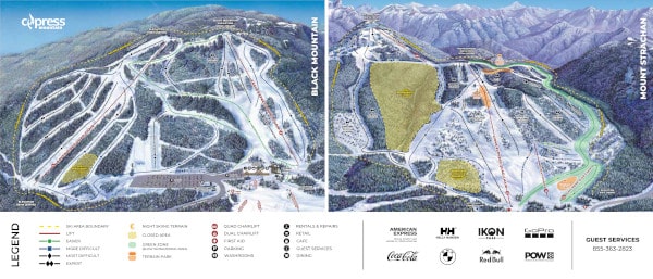Cyress Mountain Ski Resort Piste Map