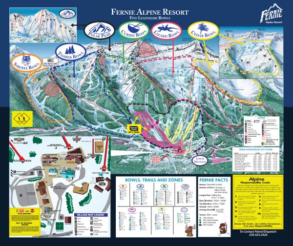 Fernie Ski Resort Piste Map