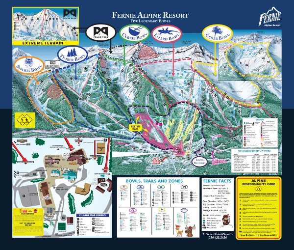 Fernie Ski Resort Piste Map