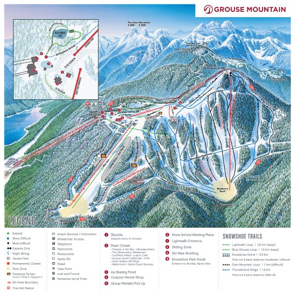 Grouse Mountain Ski Resort Piste Map