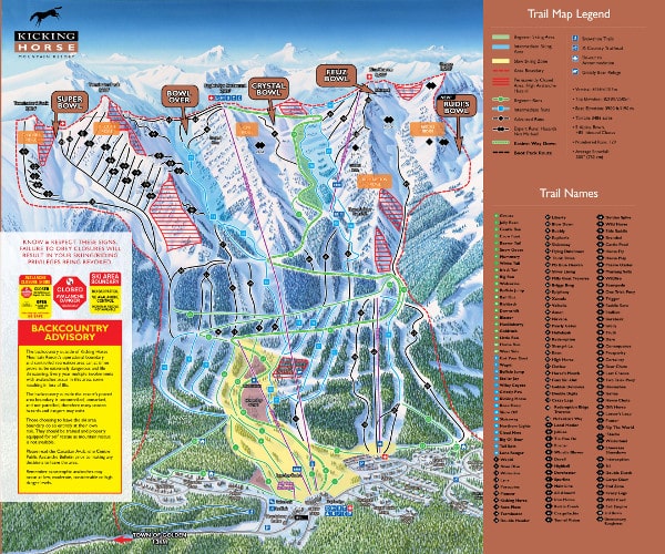 Kicking Horse Ski Resort Piste Map