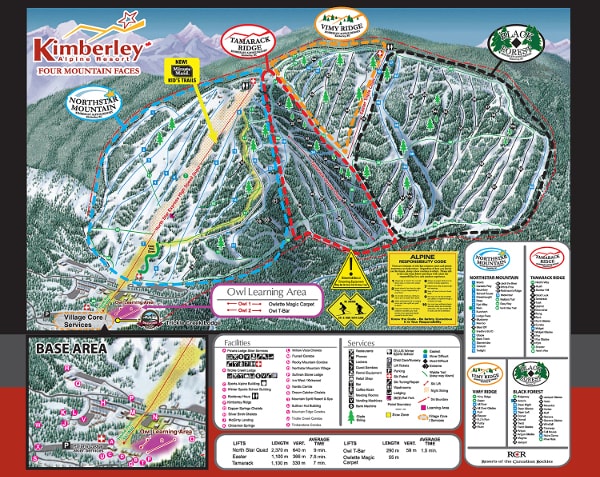 Kimberley Ski Resort Piste Map