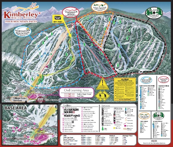 Kimberley Ski Resort Piste Ski Map