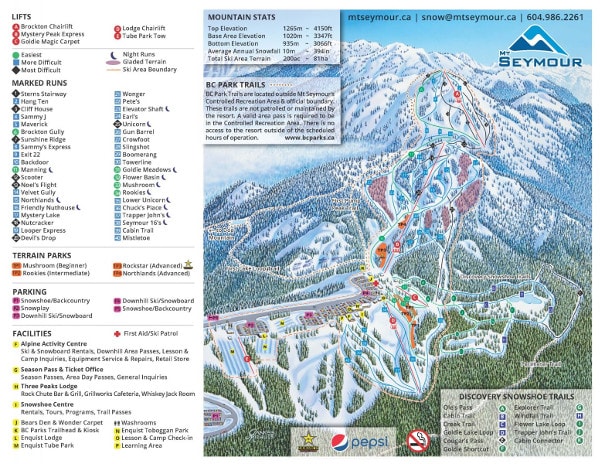 Mount Seymour Ski Resort Piste Maps