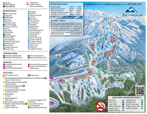 Mount Seymour Ski Resort Piste Ski Maps