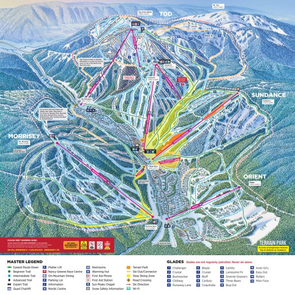 Sun Peaks Ski Resort Piste Map