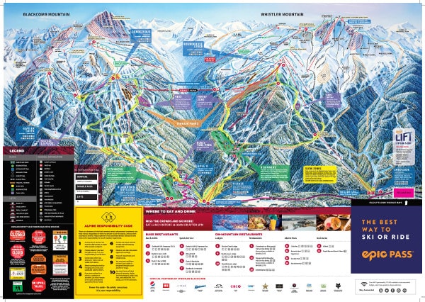 Whistler Blackcomb Ski Resort Piste Map