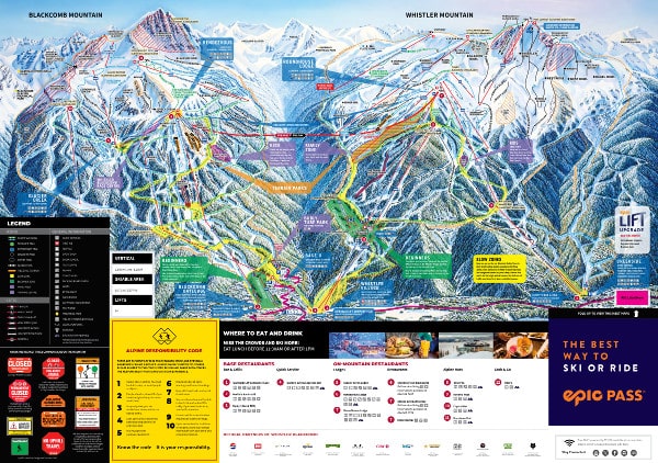 Whistler Blackcomb Ski Resort Piste Map