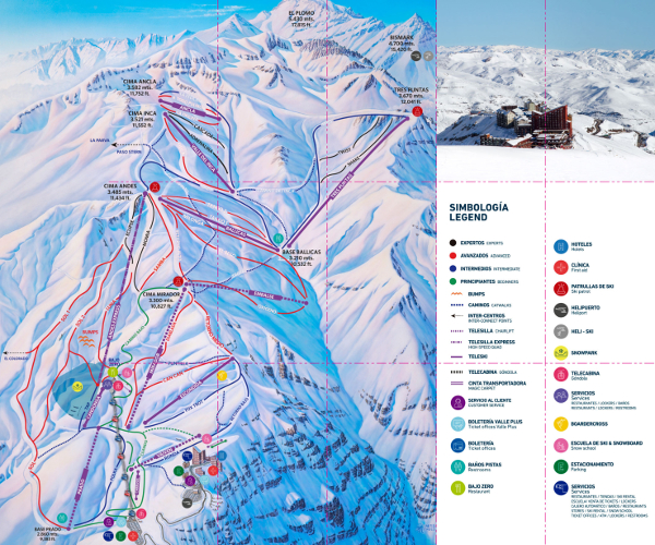 Valle Nevado Ski Resort Piste Map