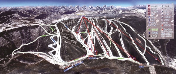 Wanlong Ski Resort Piste Map