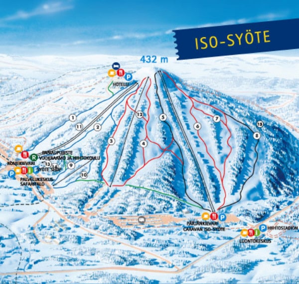 Iso Syote Ski Resort Piste Map