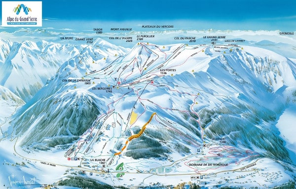 Alpe de Grand Serre Ski Resort Piste Map