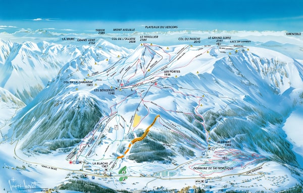 Alpe de Grand Serre Ski Resort Piste Ski Map