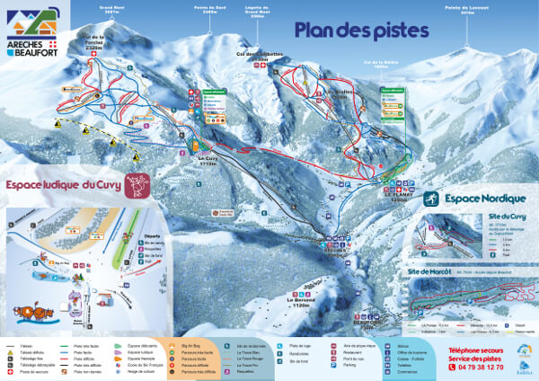 Areches Beaufort Piste Map