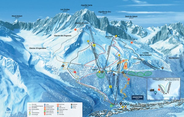 Grand Montets - Argentiere Ski Resort Piste Map