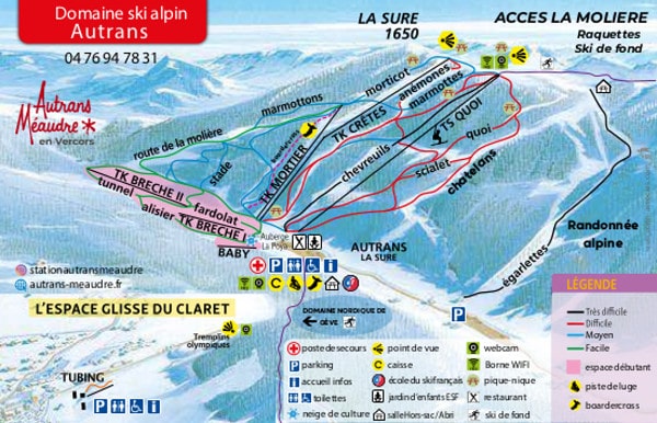 Autrans Piste Ski Map