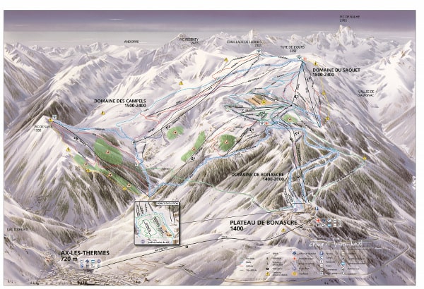 Ax Les Thermes Ski Resort Piste Ski Map