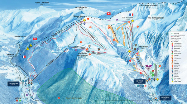 Balme Vallorcine Ski Resort Piste Map