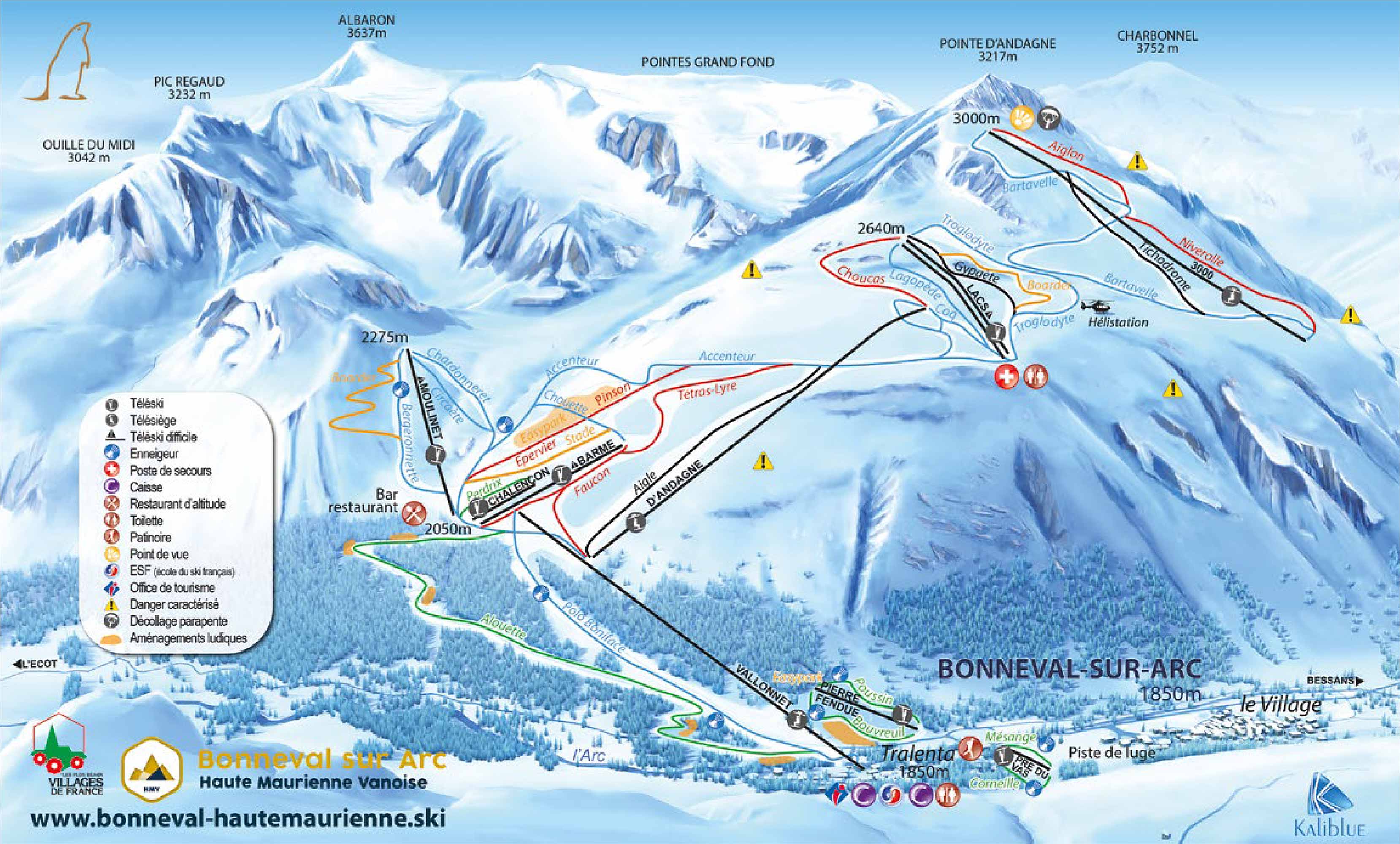 Bonneval Sur Arc Ski Resort Piste Maps