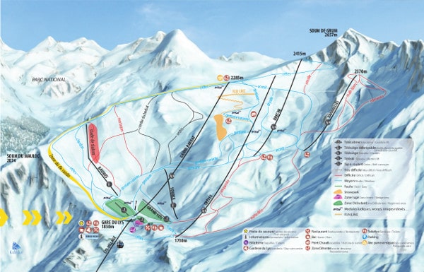 Cauterets Ski Resort Piste Map