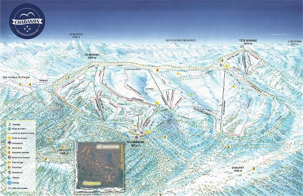 Chabanon Selonnet Piste Ski Map