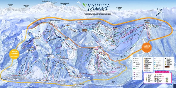 Espace Diamant Ski Resort Piste Ski Map