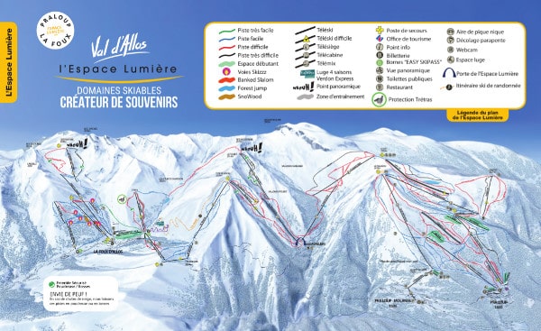 L'Espace Lumiere Ski Resort Piste Map