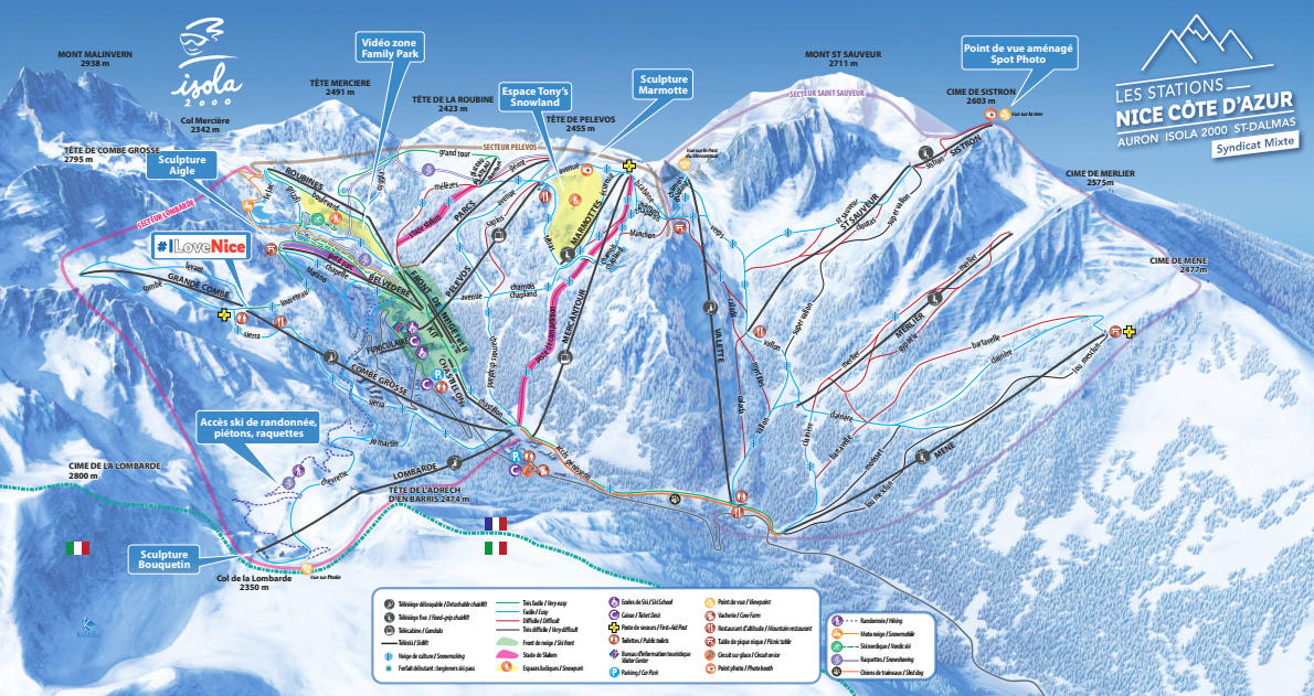 Isola 2000 Ski Resort Piste Maps