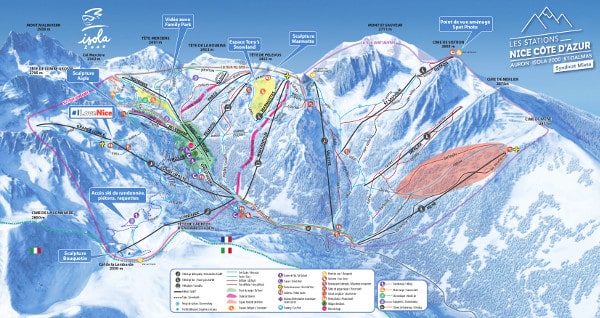 Isola 2000 Ski Resort Piste Map