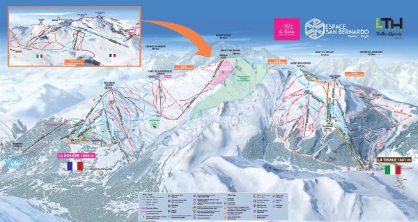 La Rosière Ski Resort Piste Map