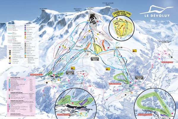 Super Dévoluy and La Joue du Loup Ski Resort Piste Map