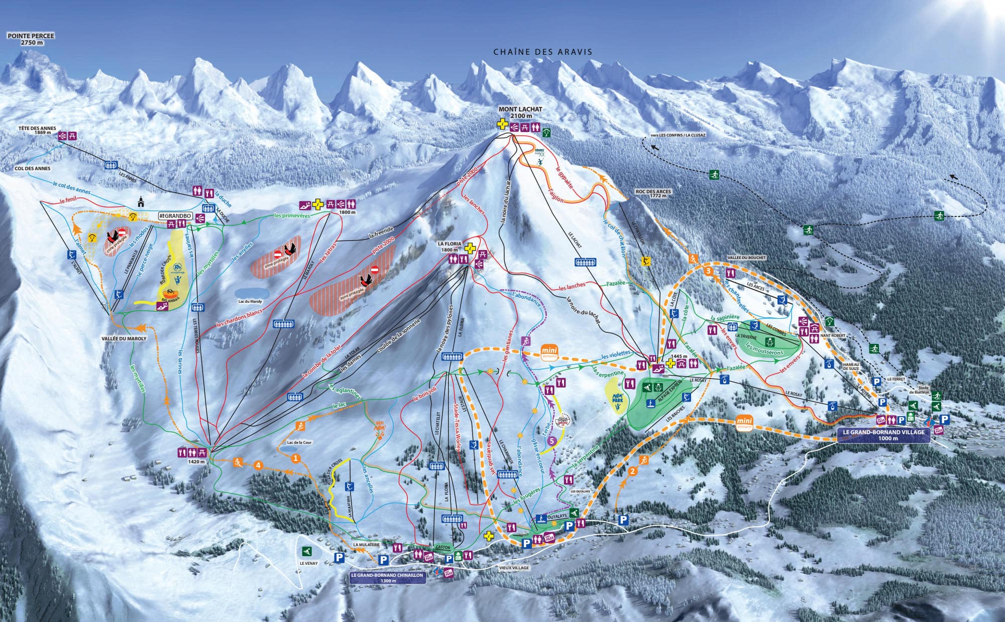 Le Grand Bornand Ski Resort Piste Maps
