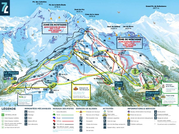 Les 7 Laux Piste Ski Map