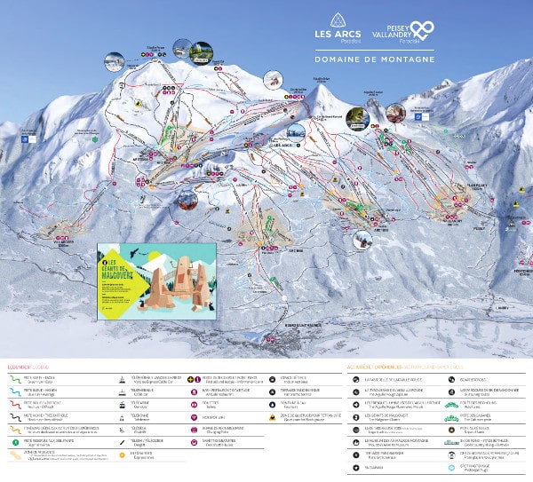 Les Arcs Ski Resort Piste Map