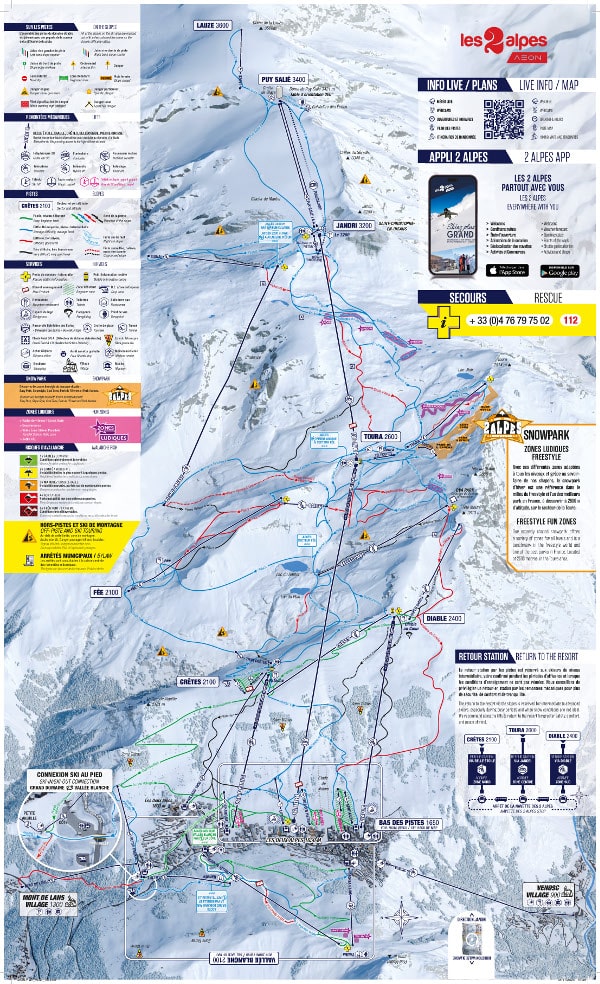 Les Deux Alpes Ski Resort Piste Map