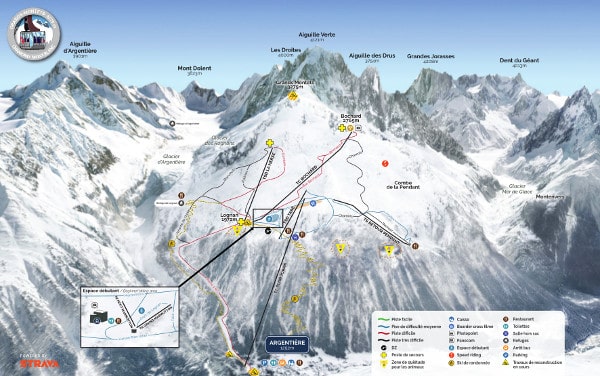 Grand Montets - Argentiere Ski Resort Piste Map