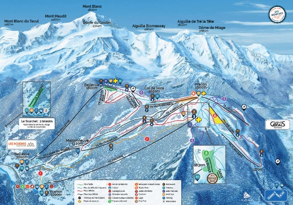 Les Houches Ski Resort Piste Map