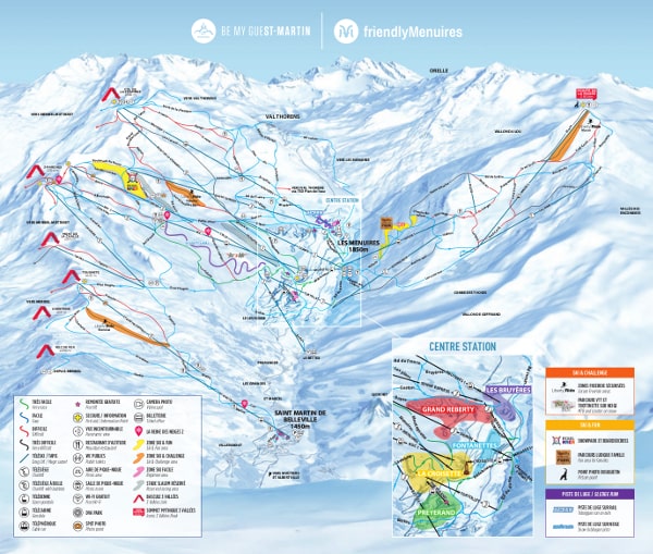 Saint Martin de Belleville Ski Resort Piste Map