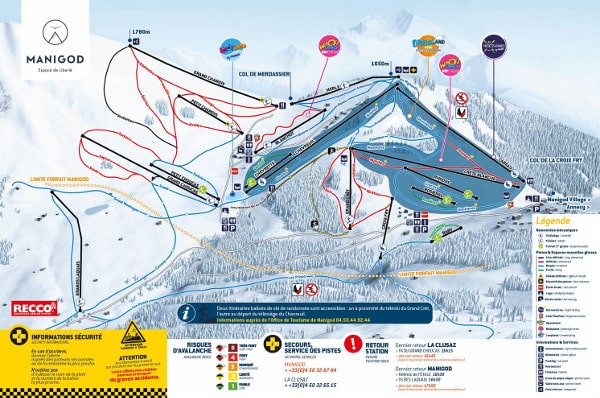 Manigod Ski Resort Piste Map