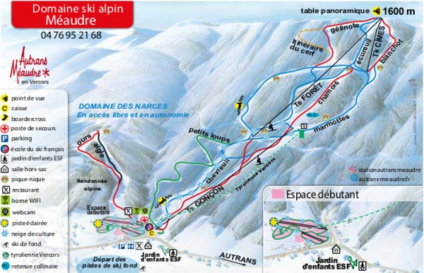 Meaudre Piste Ski Map